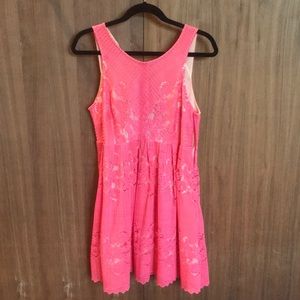 Pink lace Free People open back dress